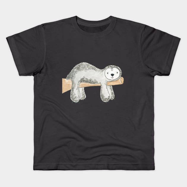 Cute Sloth Hanging out in a tree Kids T-Shirt by littlebigbit